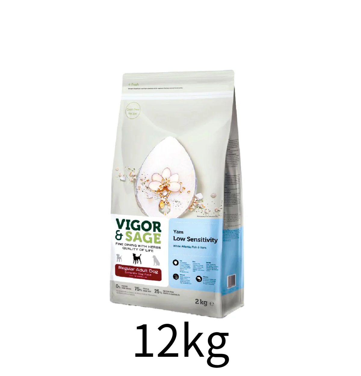 Vigor & Sage | 山藥亞特蘭提斯白魚低敏健脾無穀物成犬糧 12kg