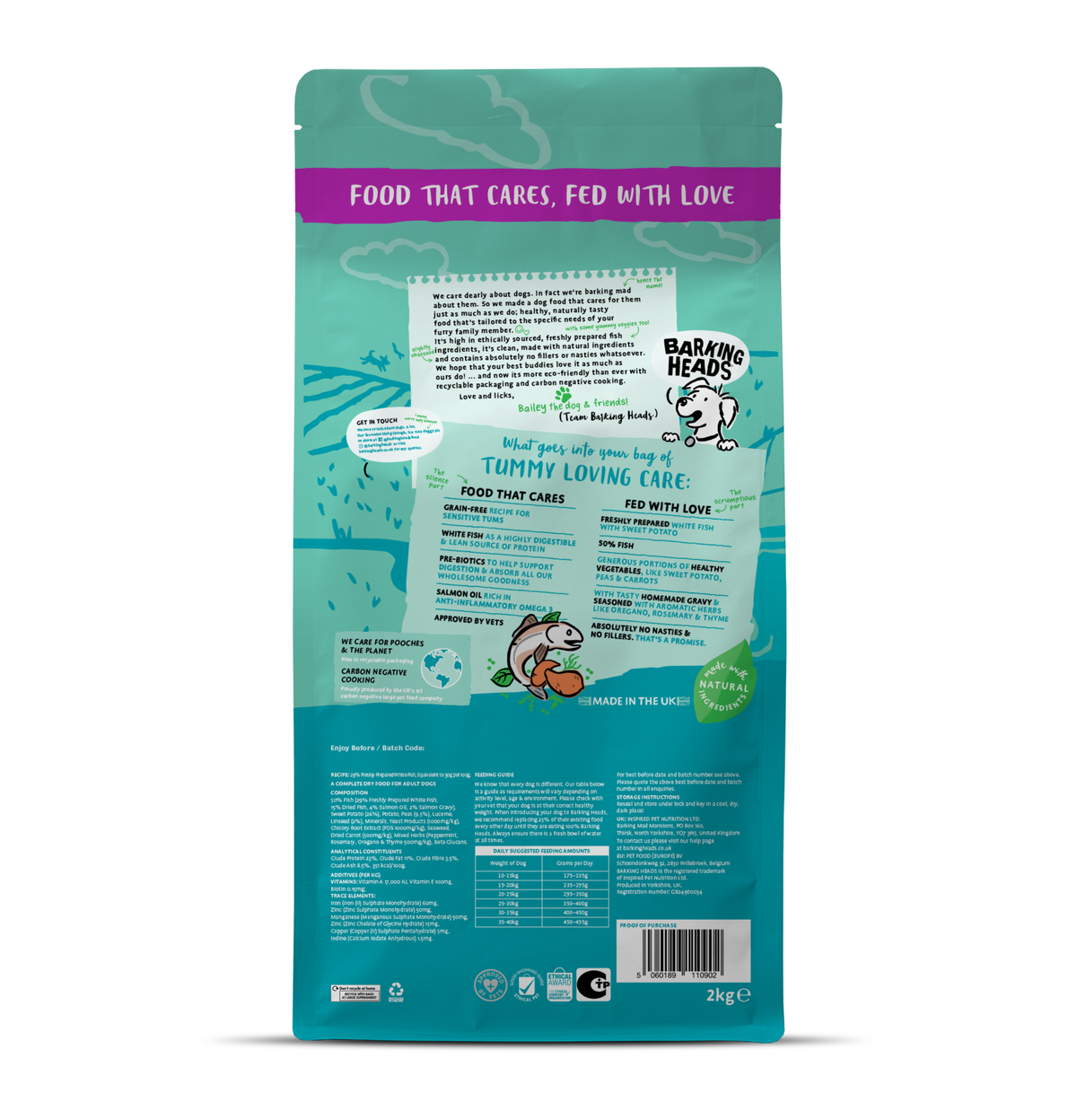 Barking Heads | 無穀物智者之選全天然深海魚成犬狗乾糧（藍色）6kg（2kg x 2）
