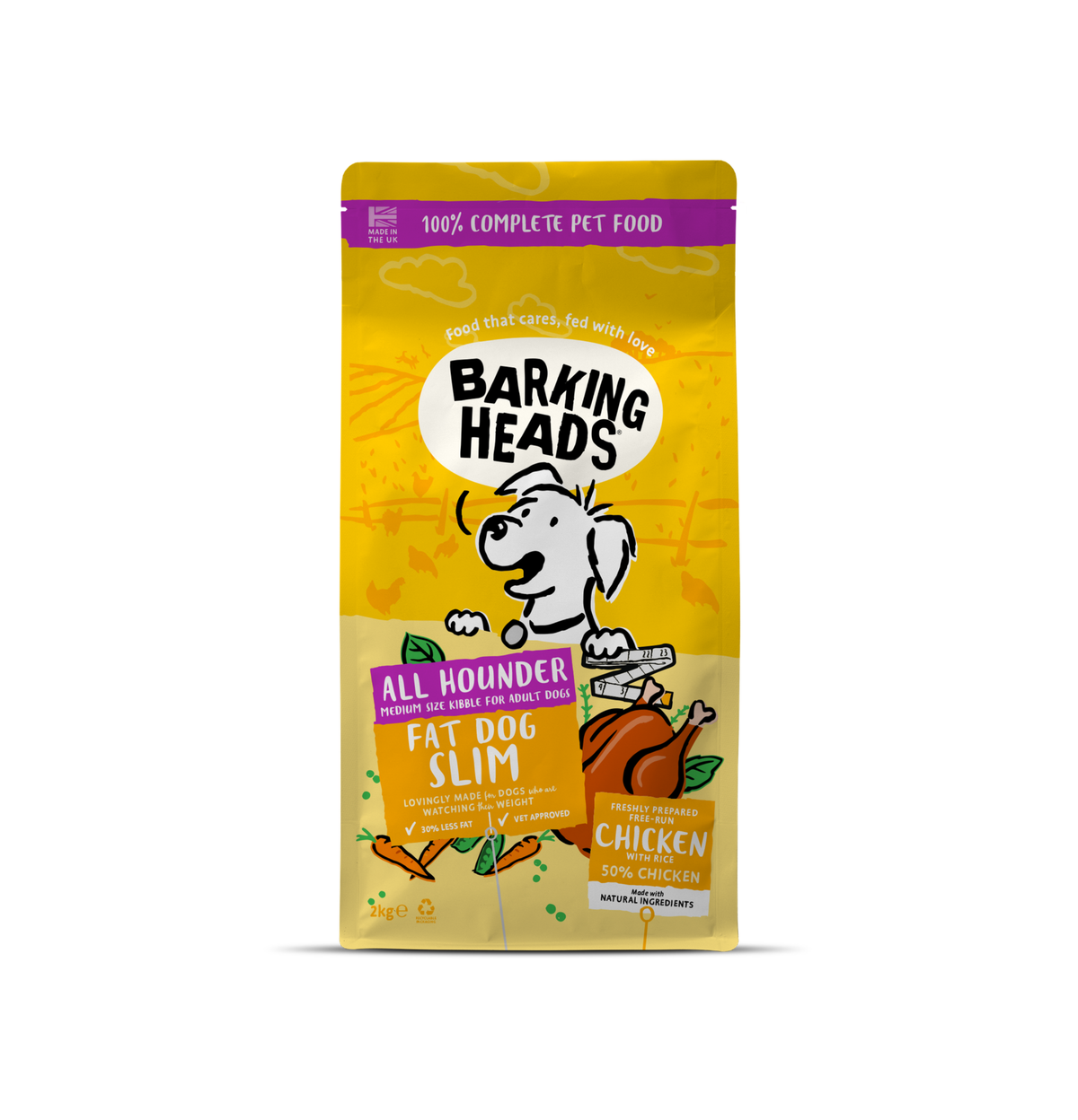Barking Heads | 纖體之選全天然低卡體控成犬狗乾糧（黃色）12kg