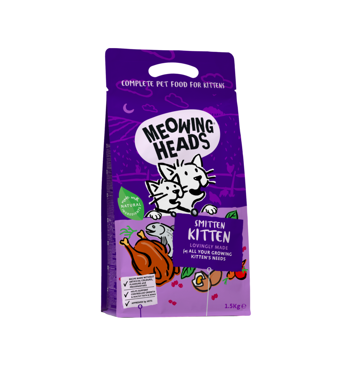 Meowing Heads | 全天然幼貓糧（紫色）3kg（1.5kg x2）