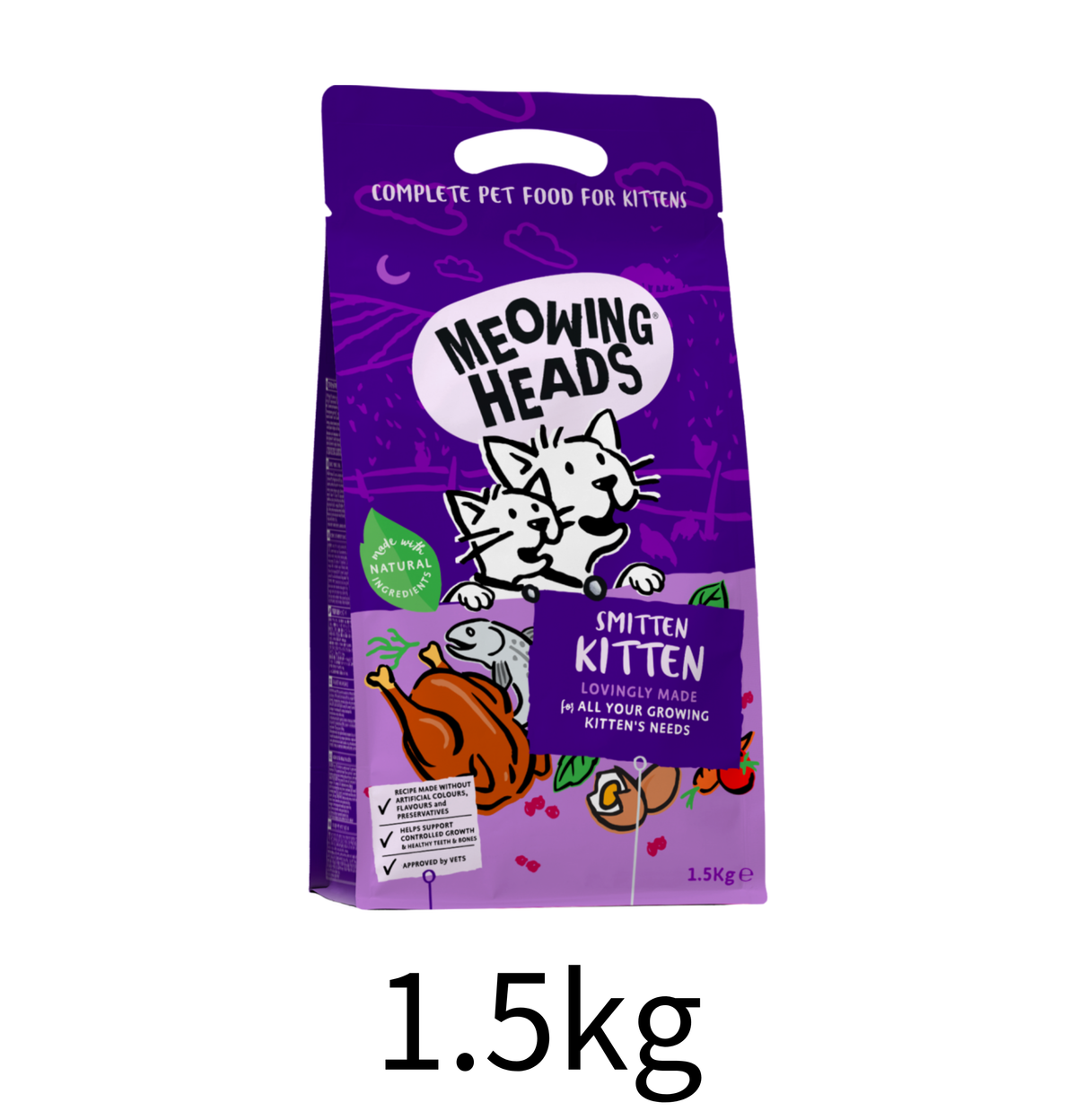 Meowing Heads | 全天然幼貓糧（紫色）1.5kg
