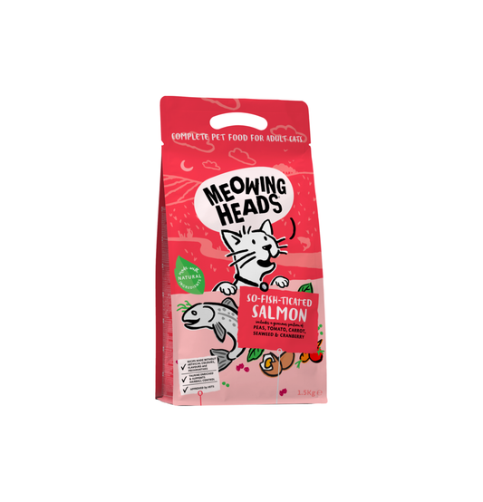 Meowing Heads | 全天然健膚之選三文魚 + 雞肉 + 鮮魚成貓乾糧（胭脂紅）4kg