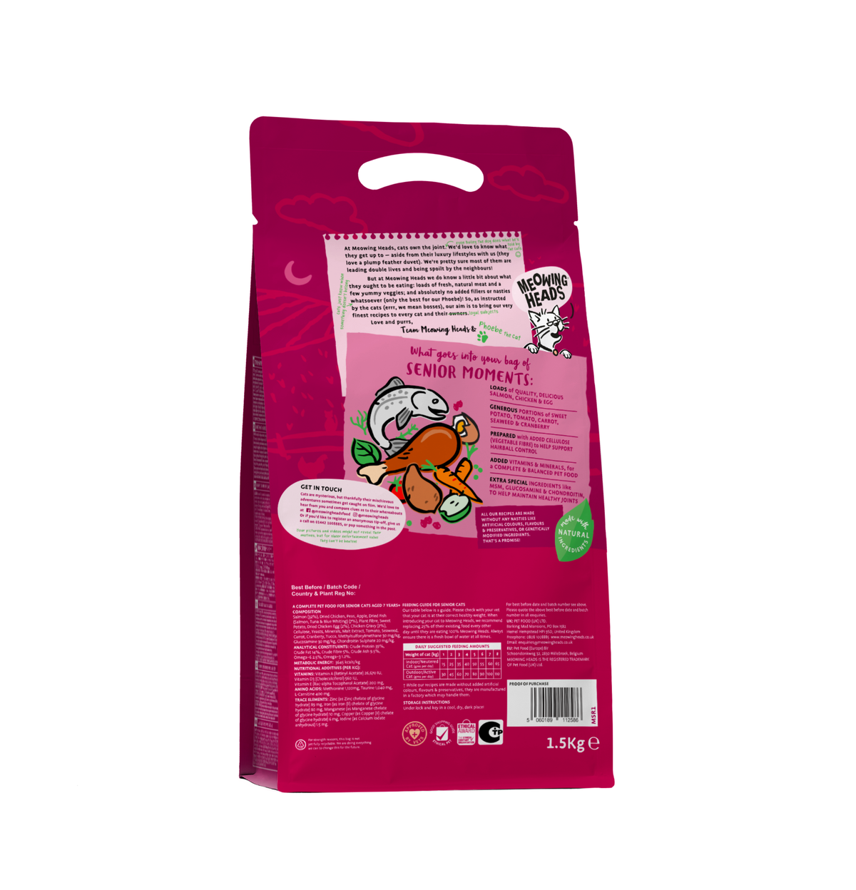 Meowing Heads | 無穀物老友之選老貓乾糧（紫紅色）3kg（1.5kg x 2）
