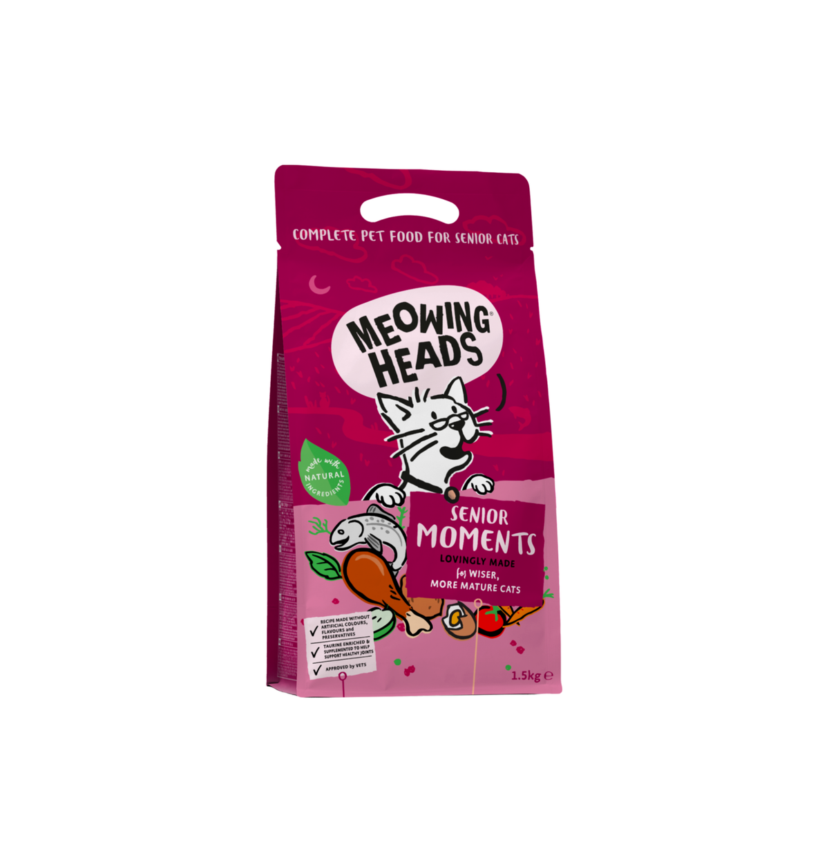 Meowing Heads | 無穀物老友之選老貓乾糧（紫紅色）3kg（1.5kg x 2）