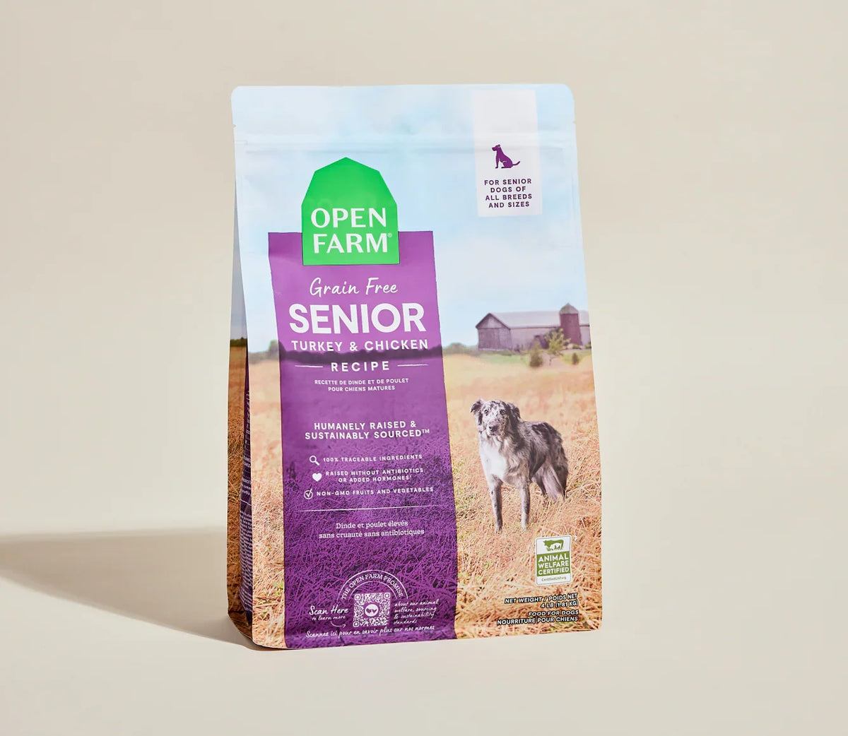 Open Farm | 無穀物火雞走地雞肉老犬狗乾糧 4lb