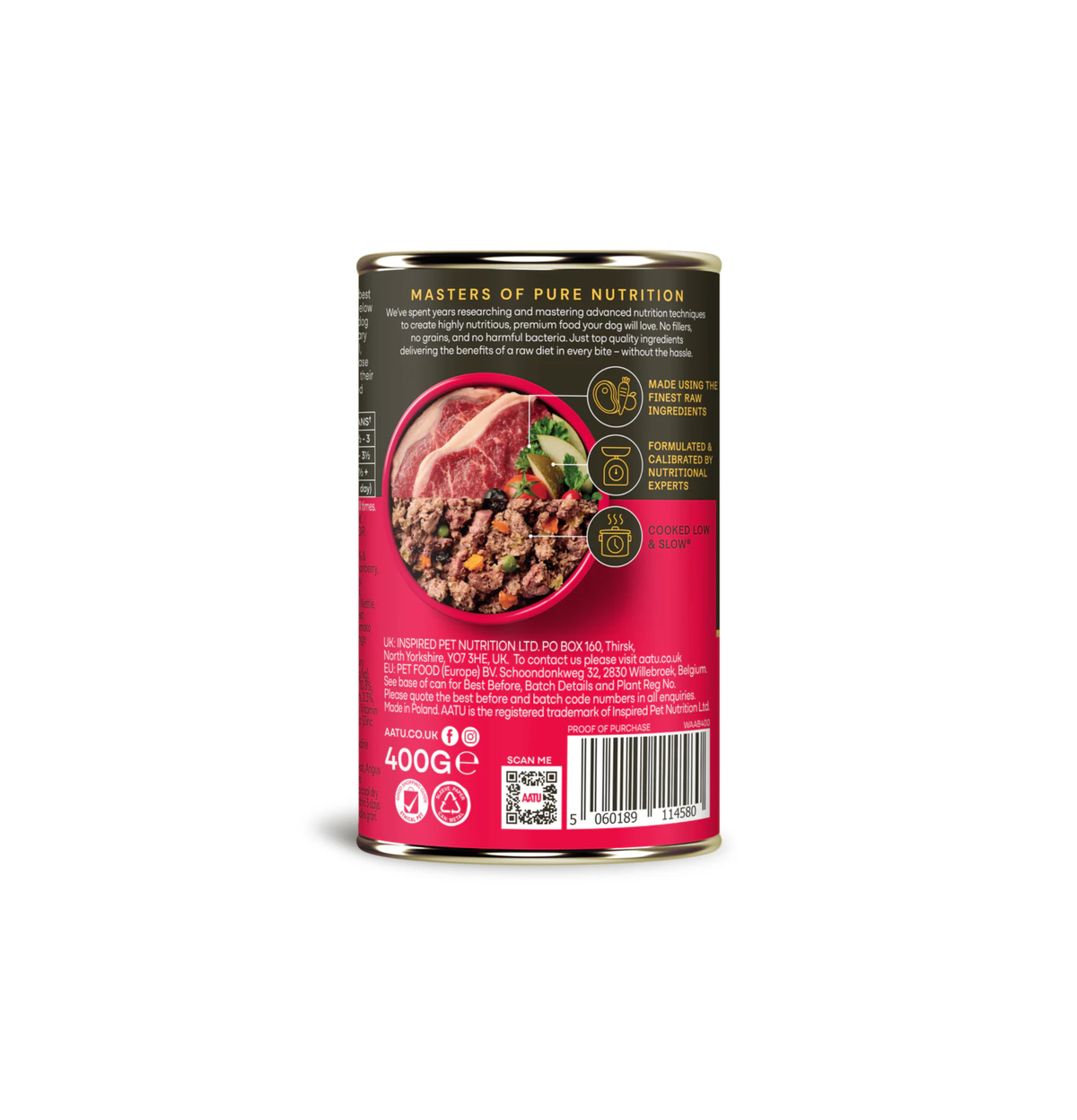 AATU | 安格斯牛肉主食狗罐頭 400g x1罐