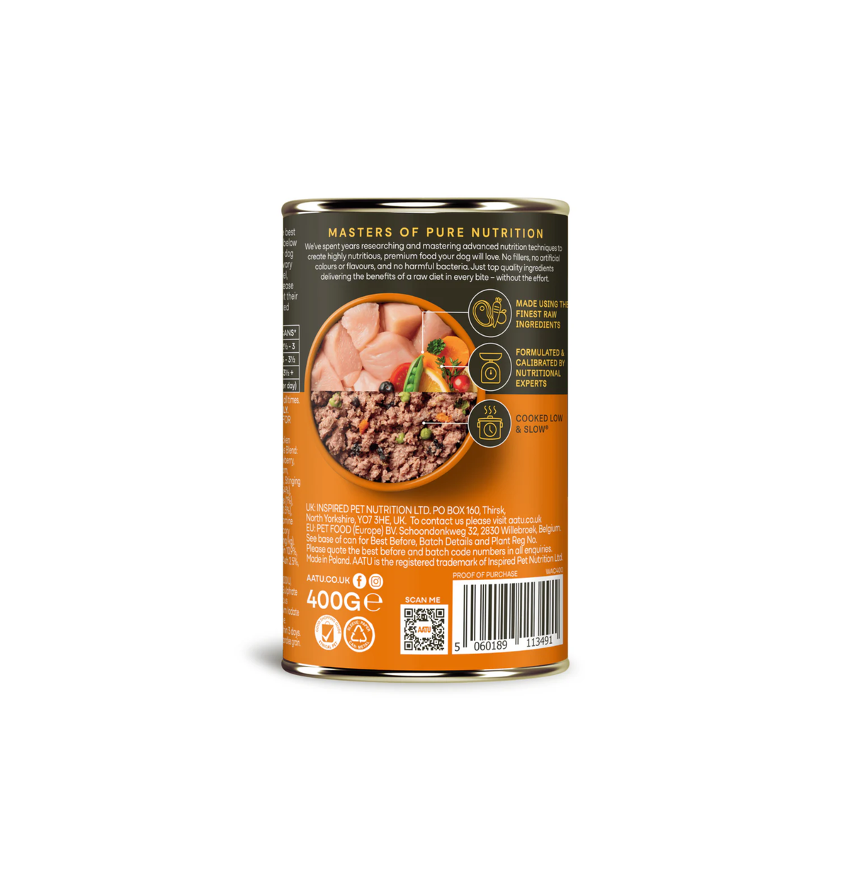 AATU | 雞肉主食狗罐頭 400g x1罐