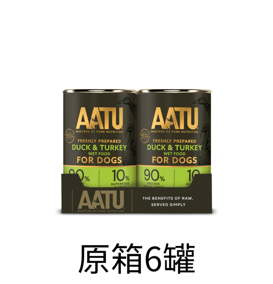AATU | 鴨肉+火雞主食狗罐頭 400g x原箱（6罐）