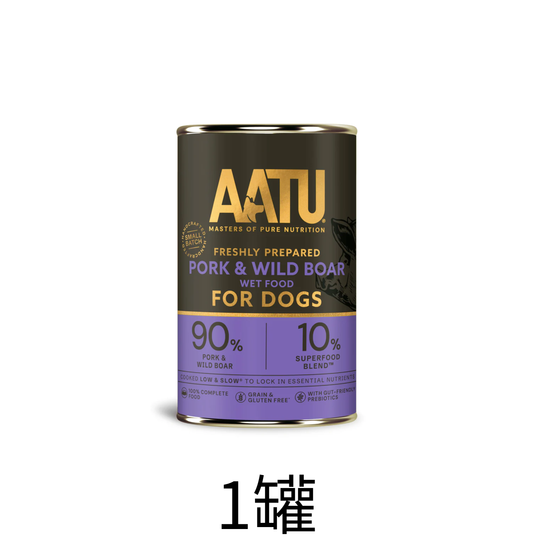 AATU | 豬肉+野豬主食狗罐頭 400g x1罐