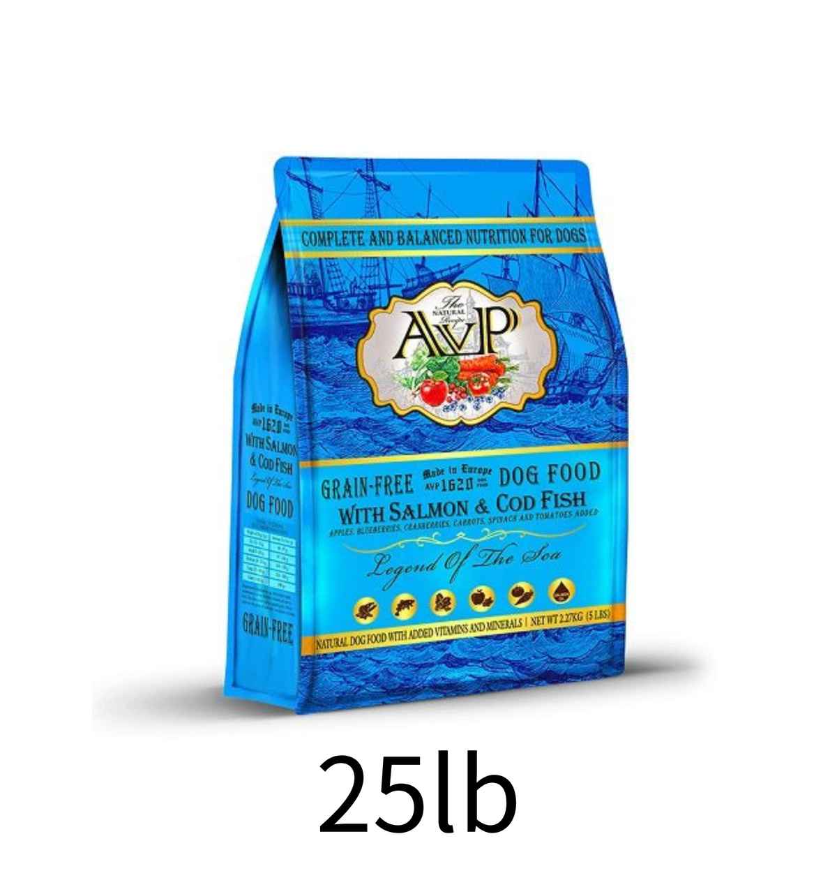 AVP | 無穀物三文魚鱈魚全犬狗乾糧 25lb