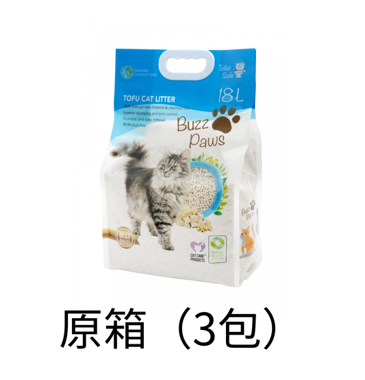 Buzz Paws | 豆腐貓砂 - 原味 18L - 原箱（3包）