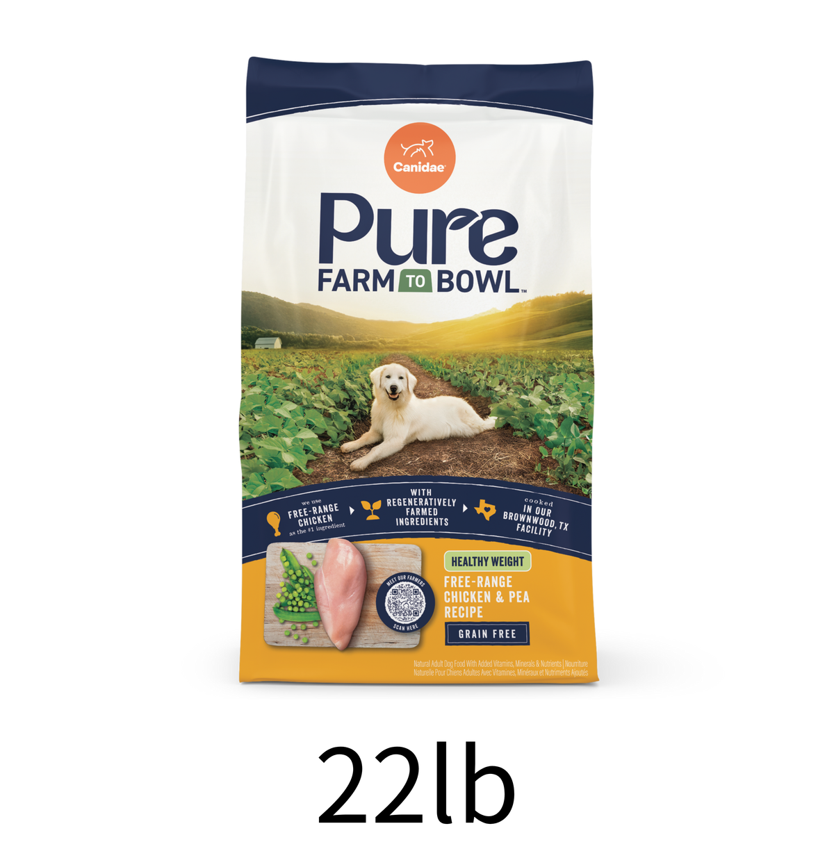 Canidae | Pure 無穀物無穀物體重控制配方 (雞肉&豌豆)狗乾糧 22lb