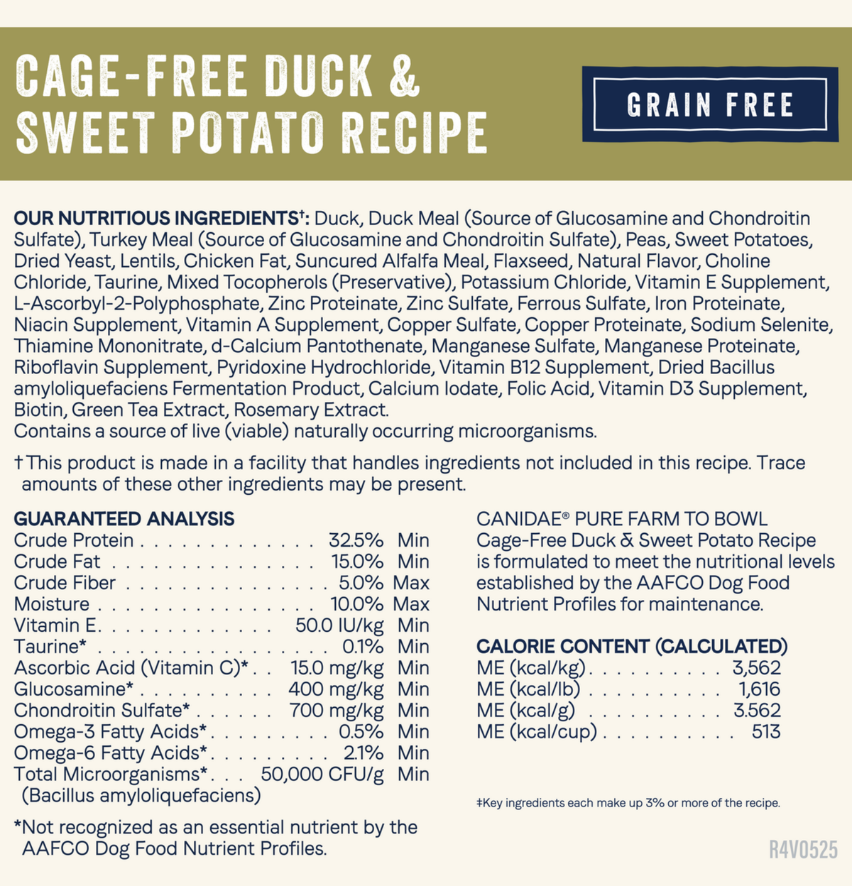 Canidae | Pure 無穀物天際成犬配方 (鴨肉&甜薯)狗乾糧 4lb