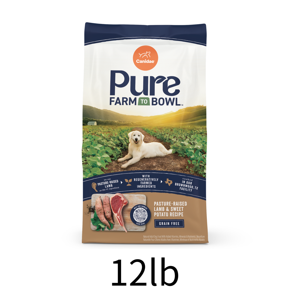 Canidae | Pure 無穀物元素成犬配方 (羊肉&甜薯)狗乾糧 4lb x3