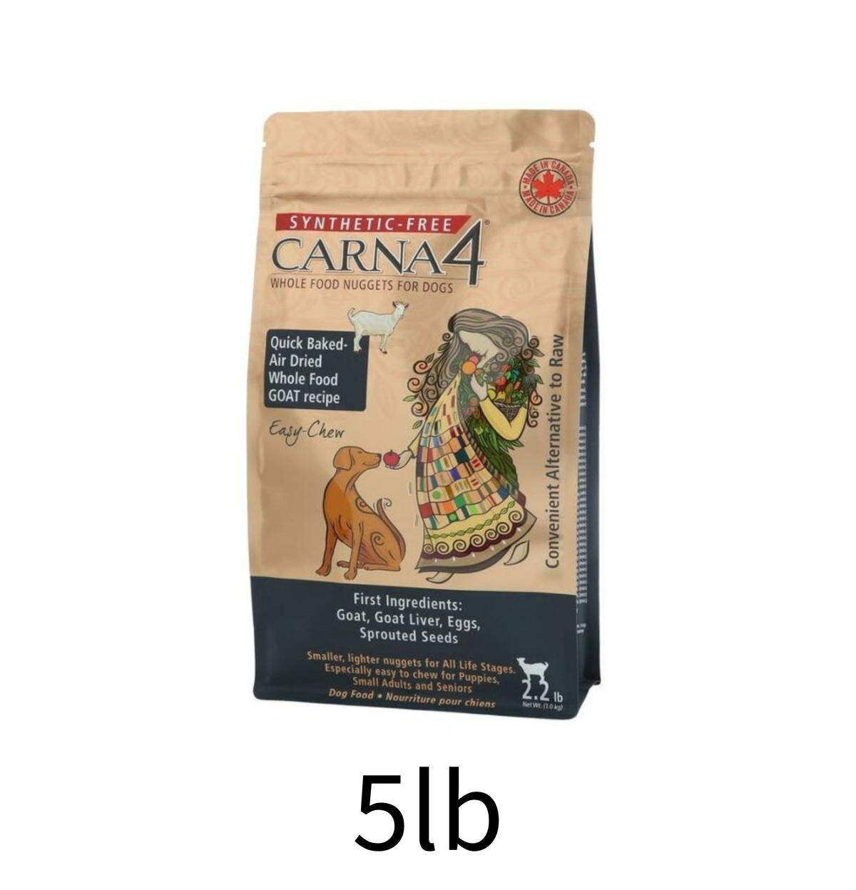 Carna4 | 無穀物山羊小型犬狗乾糧 - 5lb