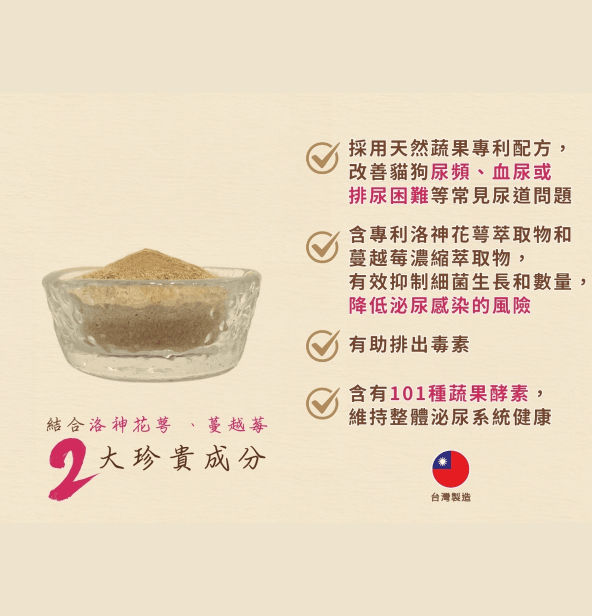 Cosset | 洛神花萼泌尿護理配方 30包 - 1g/包（貓狗食用） - Lantau Pet