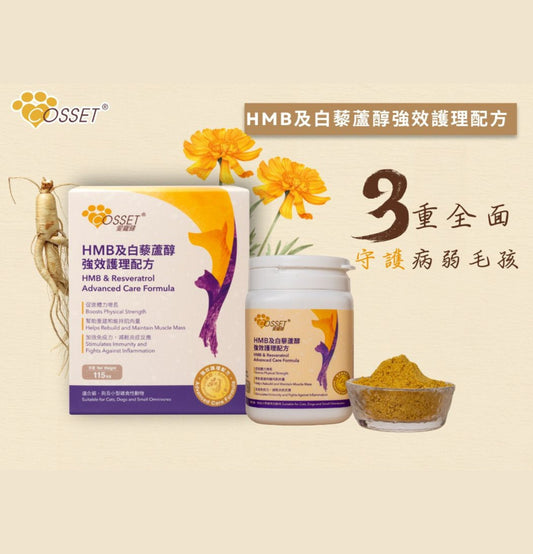 Cosset | HMB及白藜蘆醇強效護理配方 115g（貓狗食用） - Lantau Pet