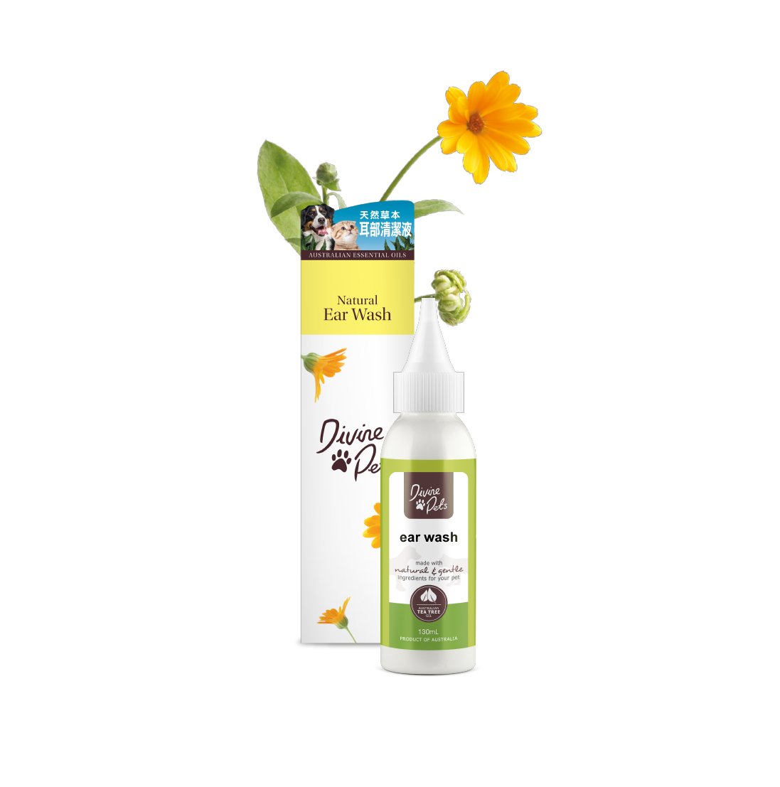 Divine Pets | 耳部清潔液 130ml（貓狗適用） - Lantau Pet