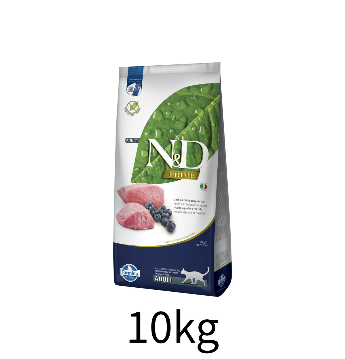 Farmina N&D | 天然無穀物系列 - 羊肉藍莓成貓乾糧 10kg