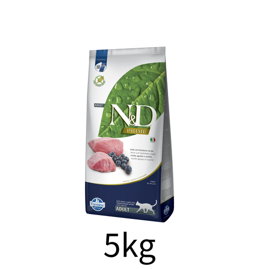 Farmina N&D | 天然無穀物系列 - 羊肉藍莓成貓乾糧 5kg