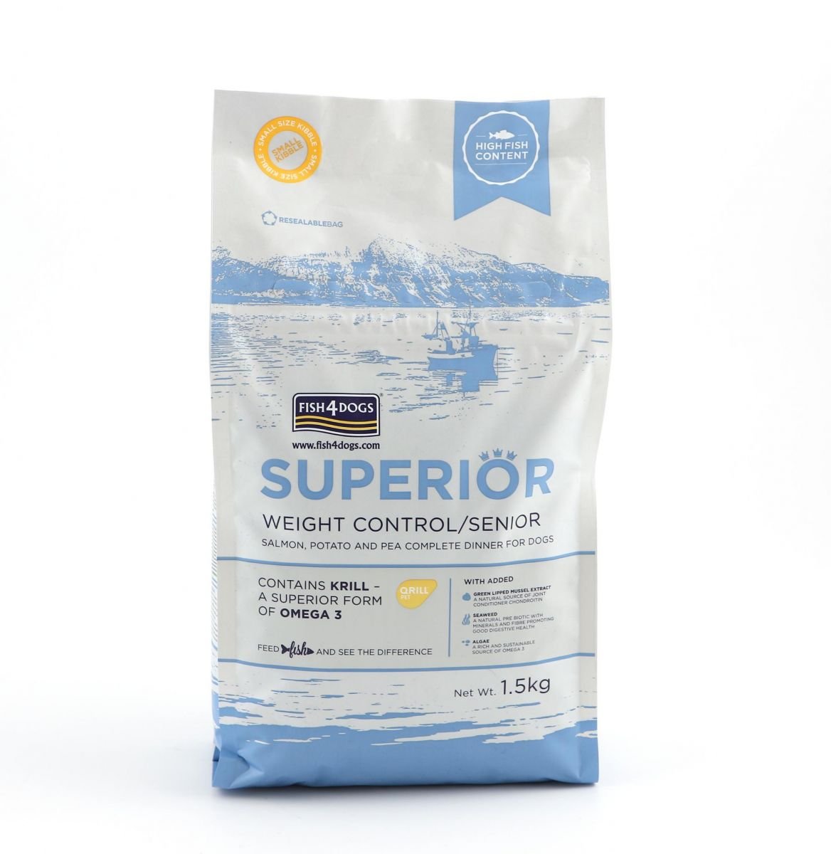 Fish4Dogs | Superior 海洋升級無穀物系列體重控制老犬糧 - 細粒 1.5kg