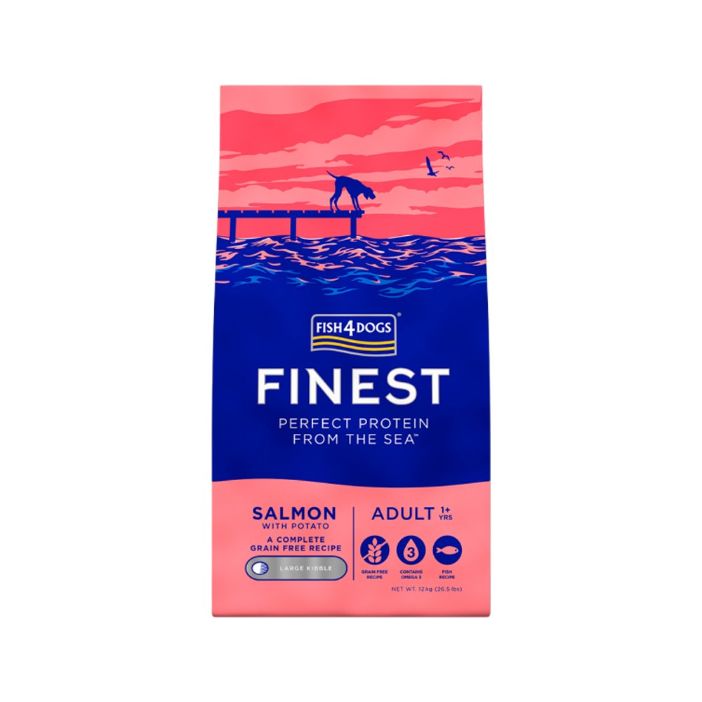 Fish4Dogs | Finest 三文魚無穀物低敏狗乾糧 - 大粒 6kg