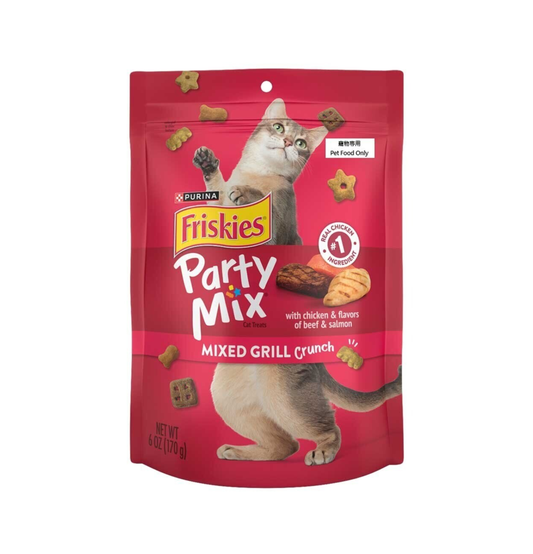 Friskies | Party Mix 貓小食 - 雞肉、牛肉及三文魚口味 6oz - 原箱6包
