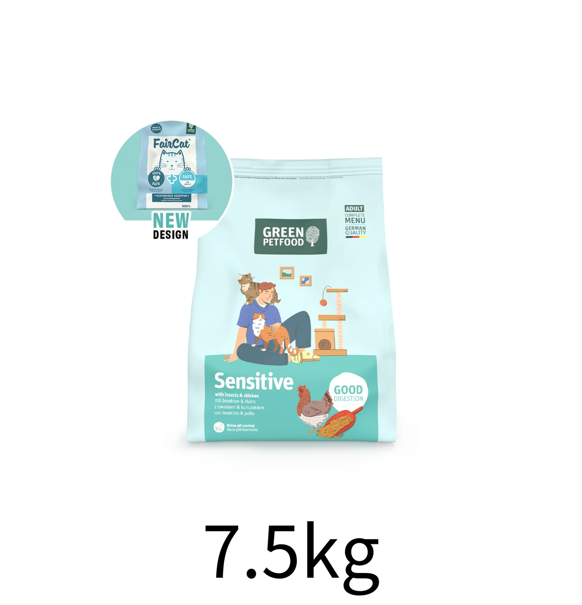 Green PetFood | FairCat sensitive 蟲製防過敏貓乾糧 7.5kg - Lantau Pet