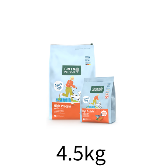 Green PetFood | InsectDog High Protein 加倍皮膚防敏 (昆蟲+三文魚蛋白)狗乾糧 4.5kg (900g x 5) - Lantau Pet