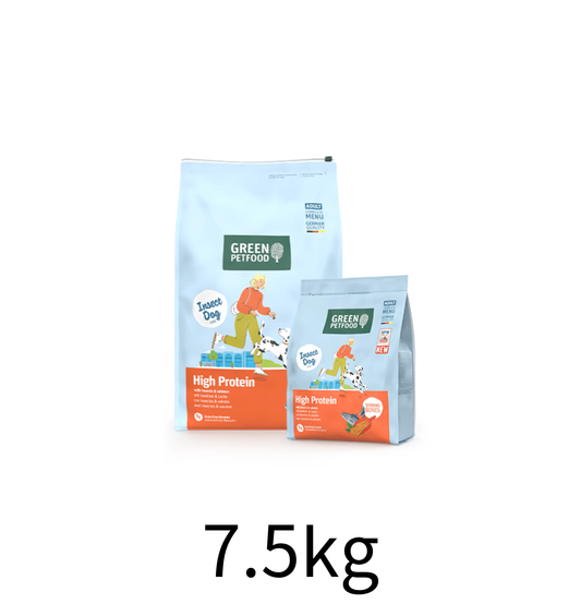 Green PetFood | InsectDog High Protein 加倍皮膚防敏 (昆蟲+三文魚蛋白)狗乾糧 7.5kg - Lantau Pet