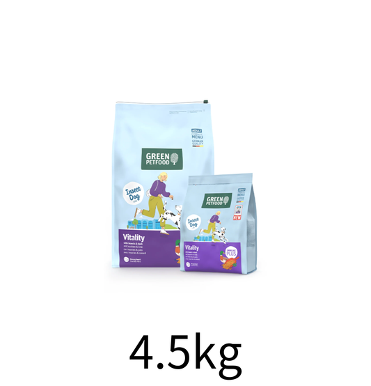 Green PetFood | InsectDog Vitality 體重管理/老犬防敏 (昆蟲+鴨肉蛋白) 狗乾糧 4.5kg (900g x 5) - Lantau Pet