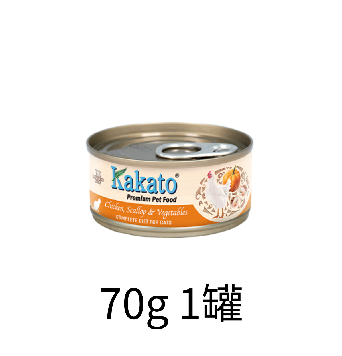 Kakato | 雞+扇貝+蔬菜主食貓罐頭 70g - Lantau Pet