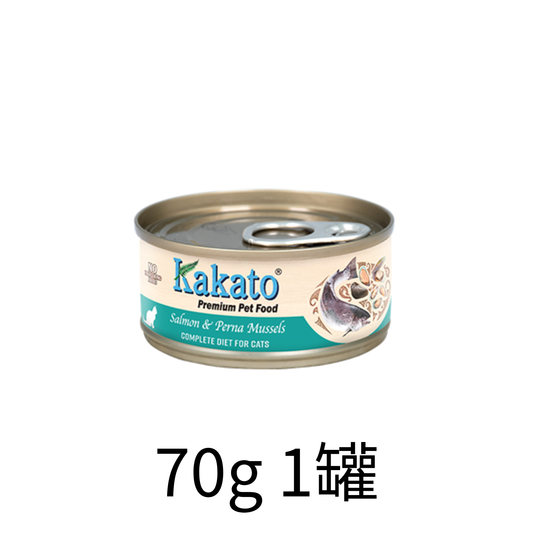 Kakato | 三文魚+翡翠貽貝主食貓罐頭 70g - Lantau Pet
