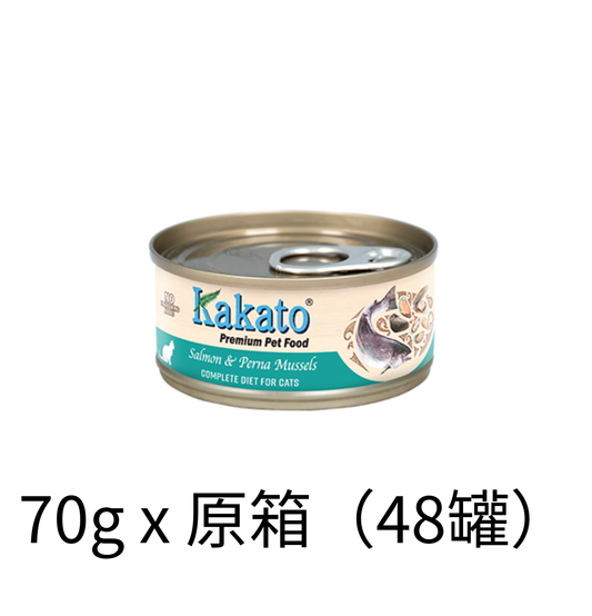 Kakato | 三文魚+翡翠貽貝主食貓罐頭 70g - Lantau Pet