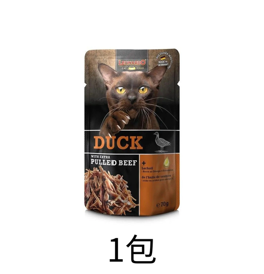 Leonardo & Belcando Cat Food | 貓濕糧手撕牛肉餐包系列 Moist Food With Extra Pulled Beef - 鴨肉 70g - Lantau Pet