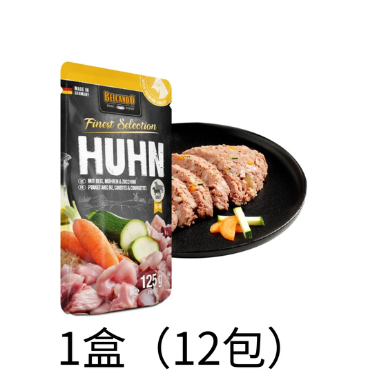 leonardo-belcando-dog-food-125g-chicken-with-rice-carrots-courgettes-1盒（12包） - Lantau Pet