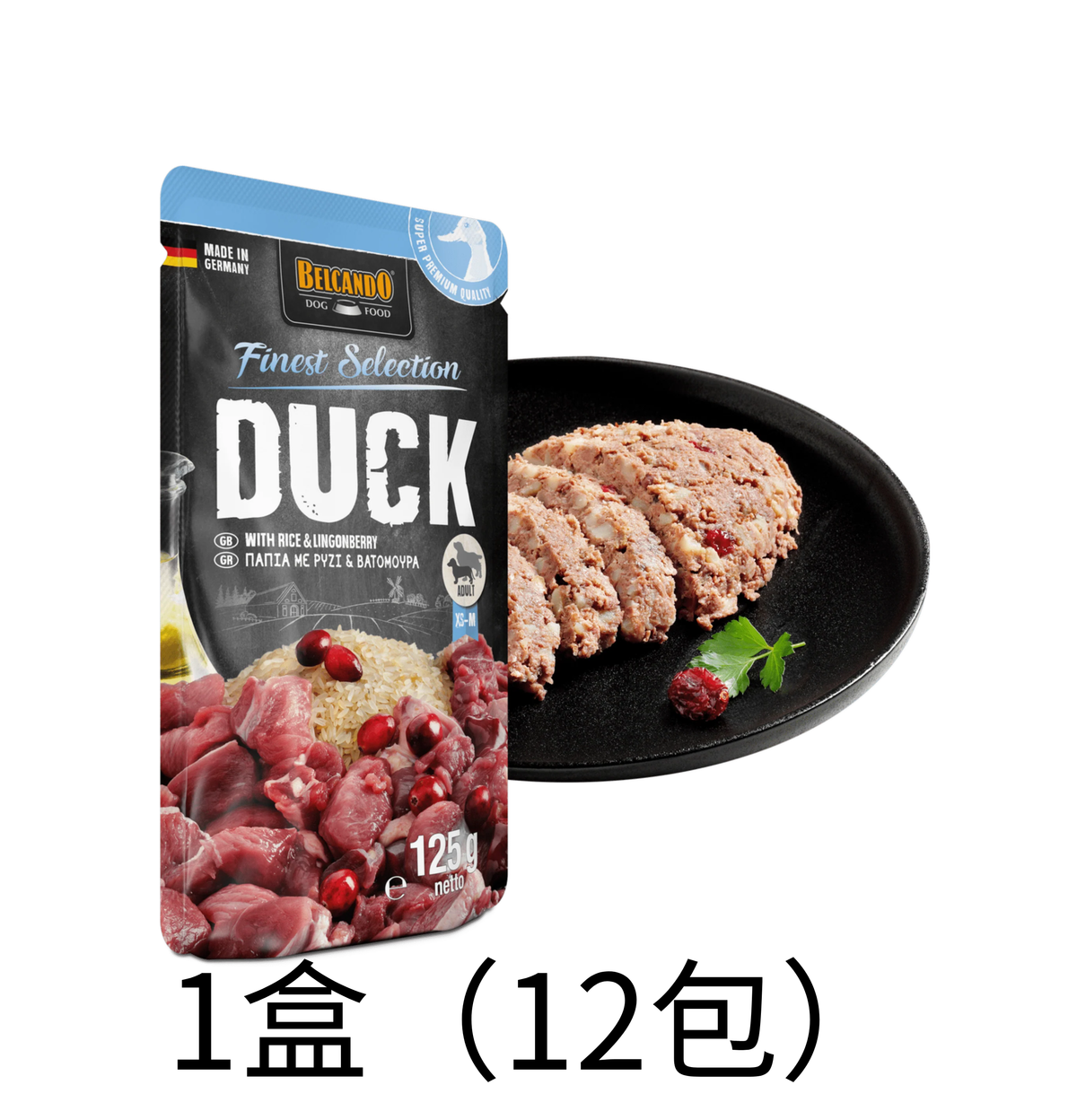 leonardo-belcando-dog-food-duck-with-rice-lingonberries-1盒（12包） - Lantau Pet