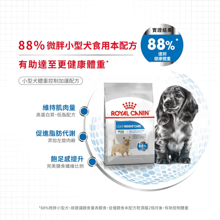 Royal Canin | Mini Light Weight Care 小型犬體重控制加護配方狗乾糧 8kg