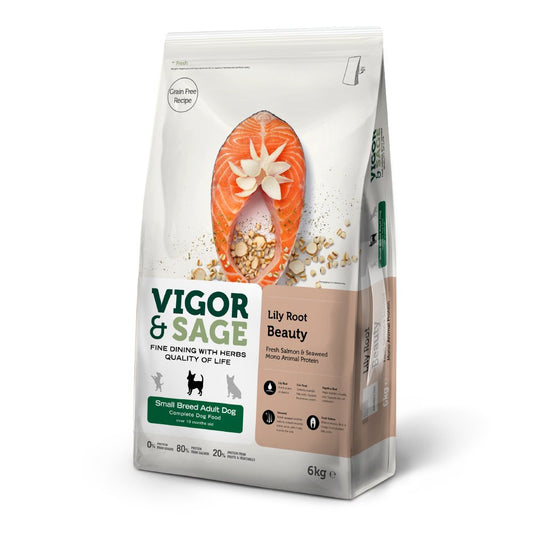 Vigor & Sage | 無穀物三文魚百合美毛小型成犬狗乾糧 - Lantau Pet