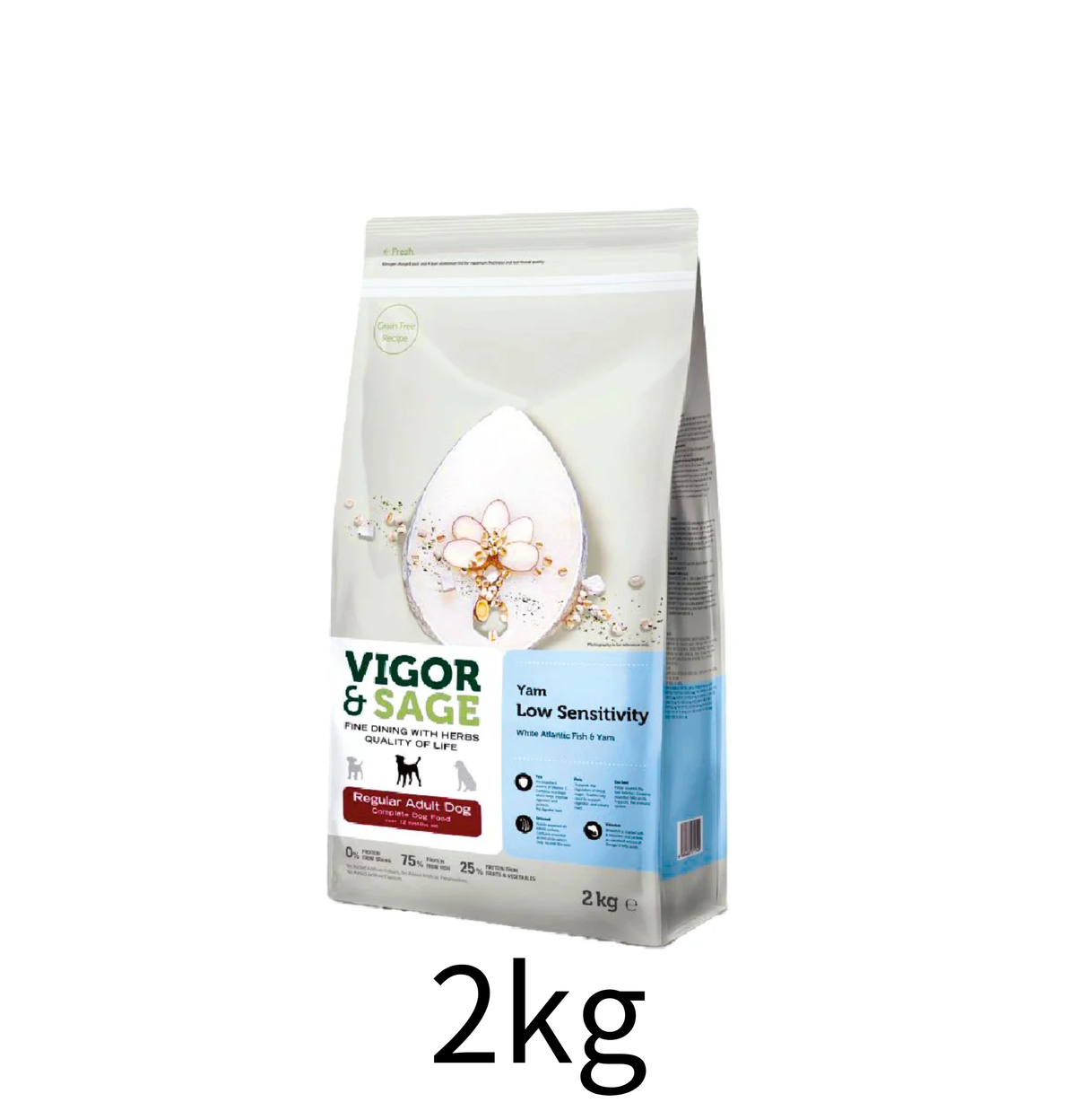 Vigor & Sage |  山藥亞特蘭提斯白魚低敏健脾無穀物成犬糧 2kg