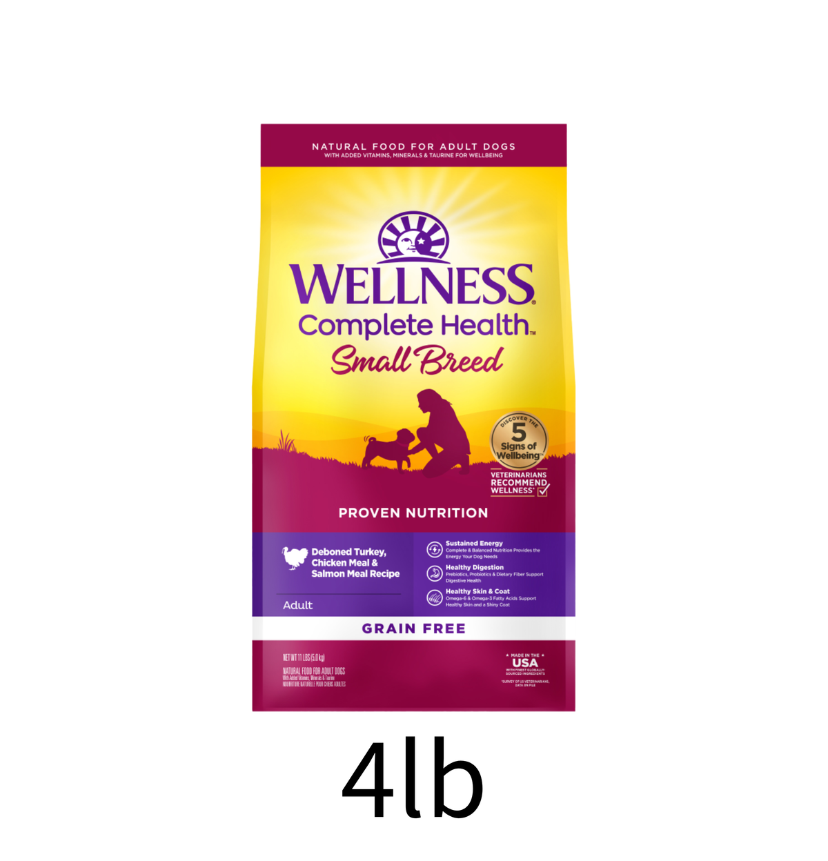 Wellness | Complete Health 無穀物小型成犬無穀物去骨火雞、雞肉及三文魚茸狗乾糧 4lb