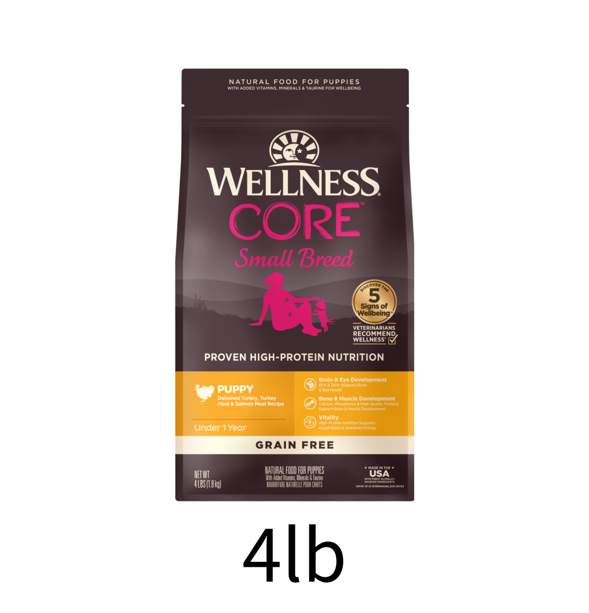 Wellness | Core 無穀物小型幼犬聰明活力食譜狗乾糧 4lb