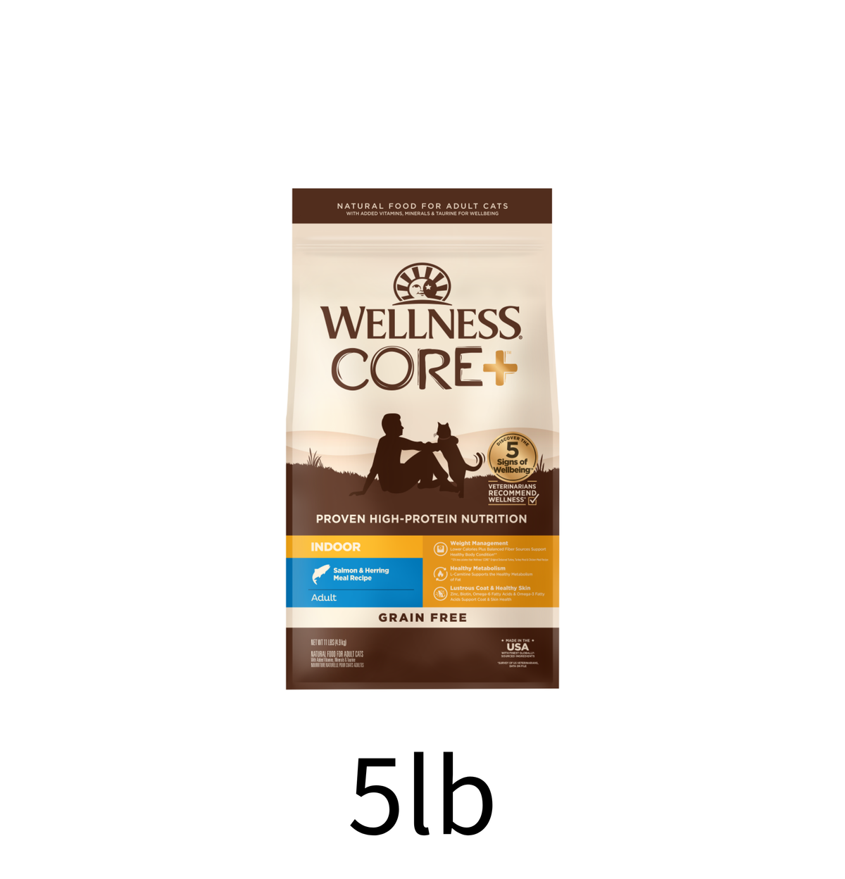 Wellness | Core 無穀物CORE+室內貓海洋魚配方貓乾糧 5lb