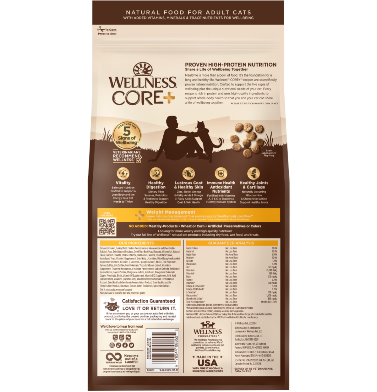 Wellness | CORE+ 除臭配方室內貓新鮮雞肉貓乾糧 5lb