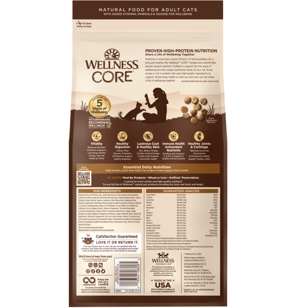 Wellness | Core 無穀物火雞+鴨肉貓乾糧 5lb