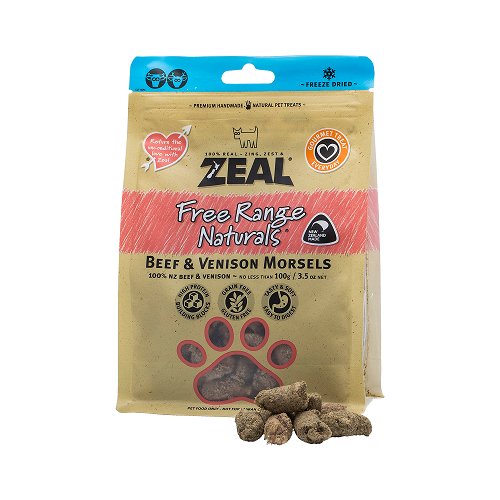 Zeal | 無榖物冷凍脫水牛肉+鹿純肉 100g - Lantau Pet