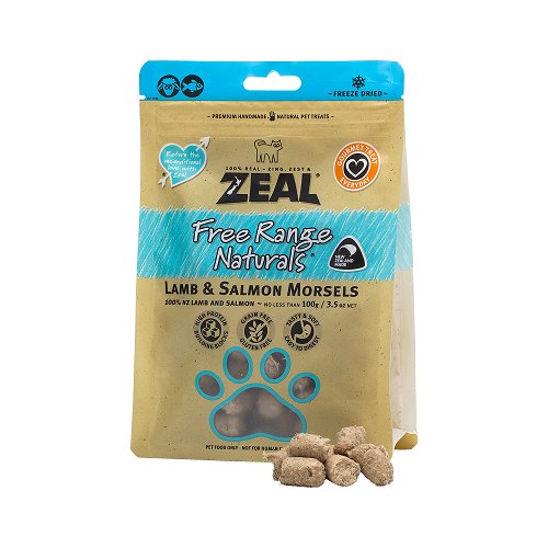 Zeal | 無榖物冷凍脫水羊肉+三文魚純肉 100g - Lantau Pet