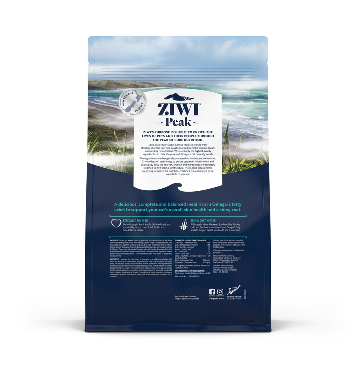 ZiwiPeak | 微蒸風乾雞野生南太平洋魚貓糧 2.2kg