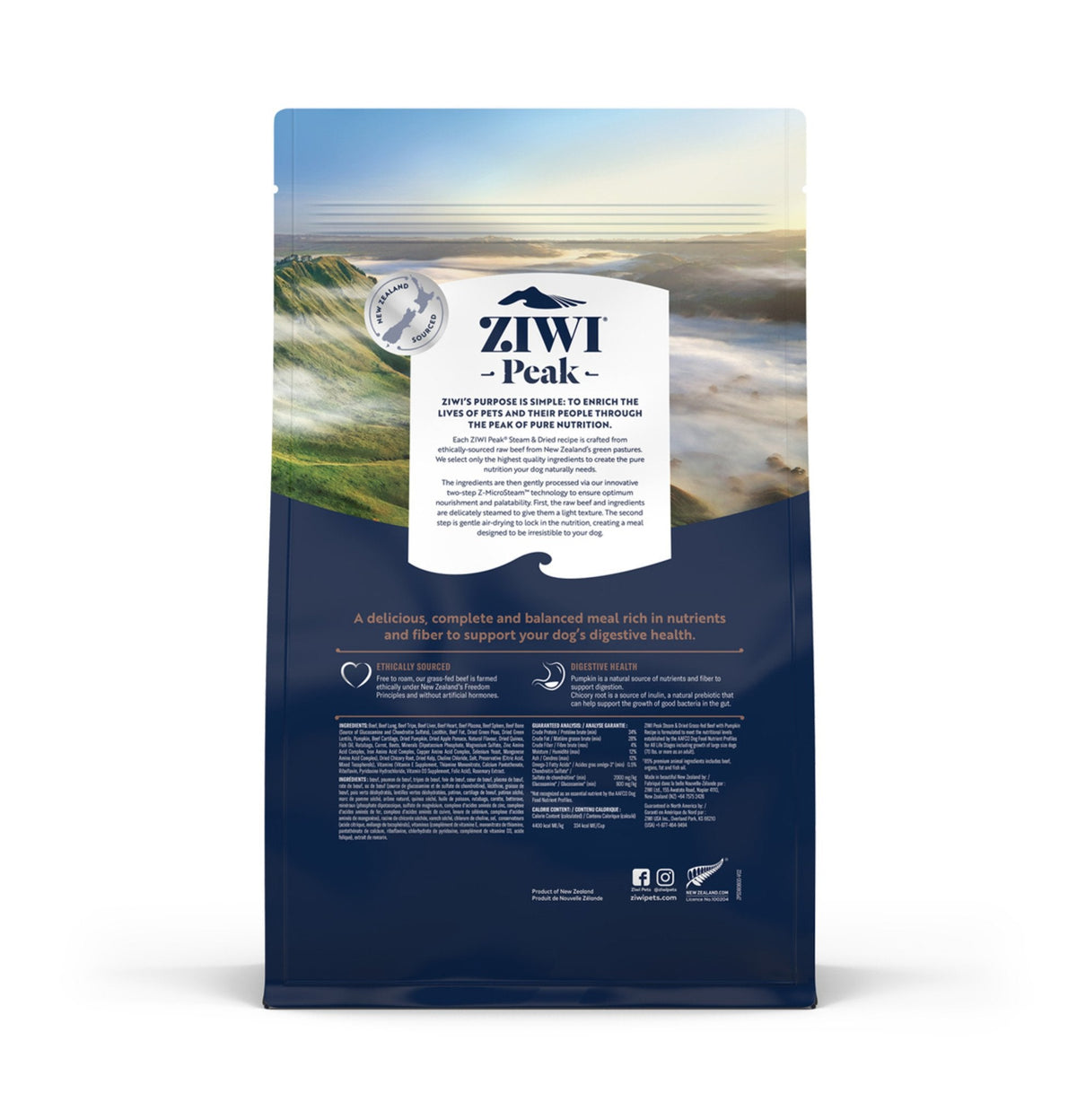 ZiwiPeak | 微蒸風乾草飼牛肉+南瓜狗糧 1.5kg